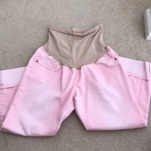 Motherhood Pink Denim Capri EUC